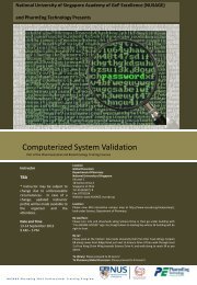 Computerized System Validation - NUSAGE - National University of ...