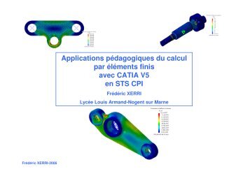 Applications pÃ©dagogiques du calcul par Ã©lÃ©ments finis avec CATIA ...