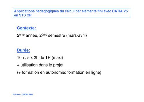Applications pÃ©dagogiques du calcul par Ã©lÃ©ments finis avec CATIA ...