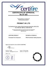 CERTIFICATE OF APPROVAL No CF 425 PROMAT UK ... - Himerpa