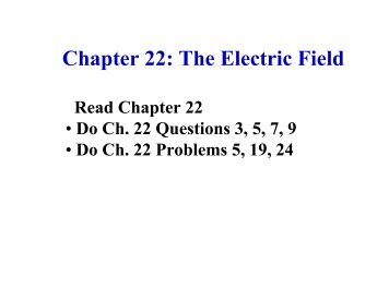 Chapter 22: The Electric Field