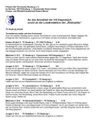 TC-News vom 14.05.2012 - Tennisclub Neuburg am Rhein