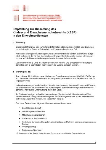 Empfehlung des VSED (Dezember 2012) - Verband ...