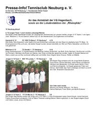 Presse-Info! Tennisclub Neuburg e. V. - Tennisclub Neuburg am Rhein