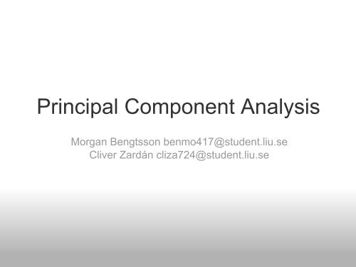 Principal Component Analysis Slides