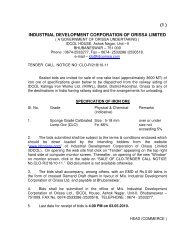 (1 ) industrial development corporation of orissa limited - Tender