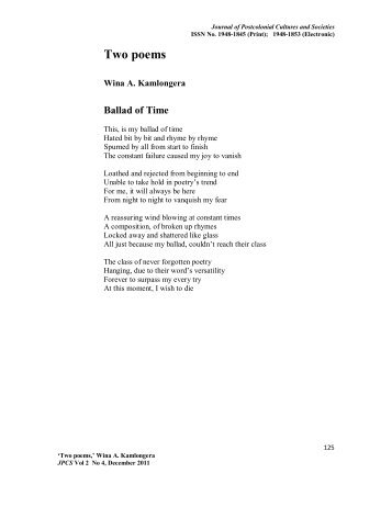Two poems - JPCS