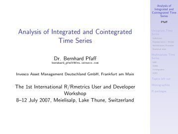 Analysis of Integrated and Cointegrated Time Series - Rmetrics