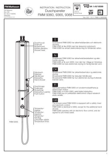 Duschpanel - FM Mattsson