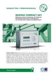 MUPASZ COMPACT G01 - Instytut Tele- i Radiotechniczny