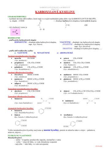 3.6 KARBOXYLOVÃ KYSELINY a ICH DERIVÃTY (2)