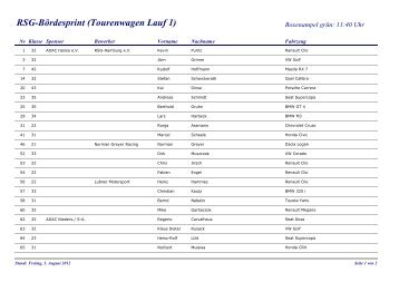 RSG-Bördesprint (Tourenwagen Lauf 1)