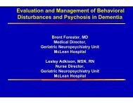Behavioral-Psychosis in Dementia - McLean Hospital