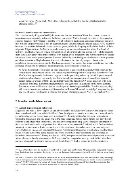 Labour market performance and migration flows - European ...