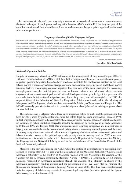 Labour market performance and migration flows - European ...