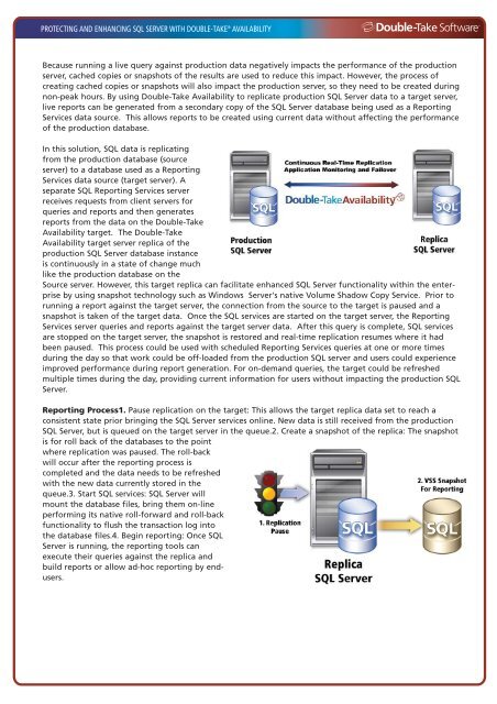 Protecting and Enhancing SQL Server with Double-Take Availability