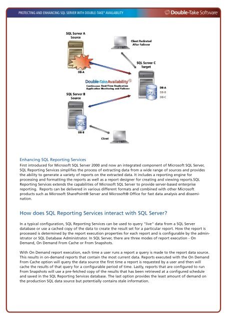 Protecting and Enhancing SQL Server with Double-Take Availability