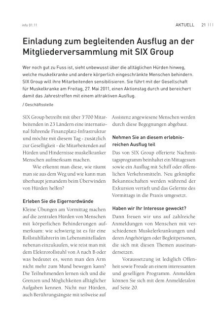 PDF 3.72 MB - Schweizerische Gesellschaft fÃ¼r Muskelkranke (SGMK)
