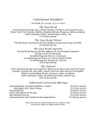 banquet breakfast menus - Naples Beach Hotel & Golf Club