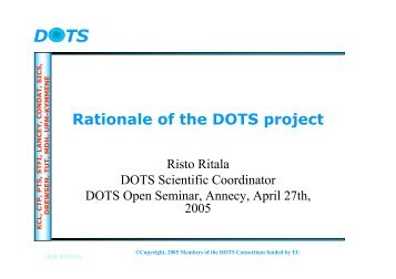 Rationale of the DOTS project - Coste36.org