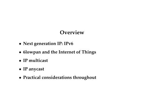 Multicast and IPv6 - Stanford Secure Computer Systems Group