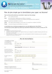 Formulaire de domiciliation - Henry Schein