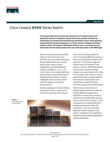 Cisco Catalyst 6500 Series Switch - Virginia State Police