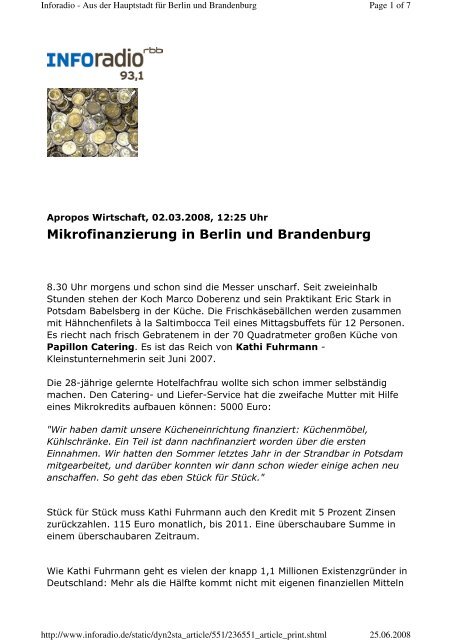 Mikrofinanzierung in Berlin und Brandenburg - IQ Consult