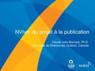 NVivo: du projet Ã  la publication - QSR International