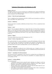 Explanatory Memorandum to the Defamation Act 2009
