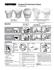 Permanent RV Toilet Owner's Manual Operation Installation