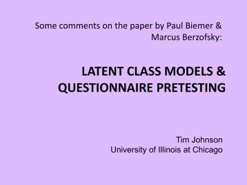 Latent Class Models and Questionnaire Pretesting