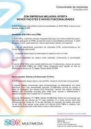 Comunicado de Imprensa - Zon