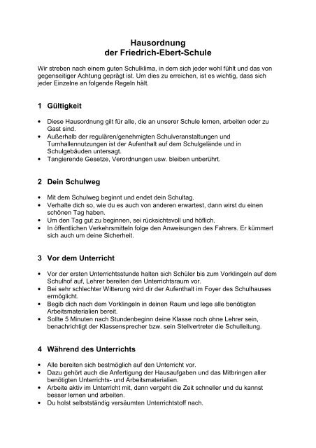 Entwurf Hausordnung - Erfurter Schulen - Informationsportal