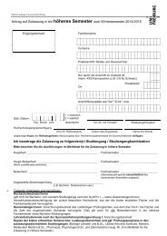 Antrag auf Zulassung in ein hÃ¶heres Semester - komplett