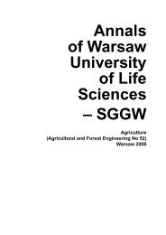 Annals of Warsaw University of Life Sciences - SGGW.