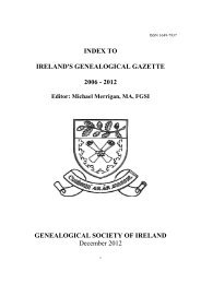 INDEX - Gazette 2006-2012 - Genealogical Society of Ireland