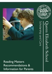 Reading Matters - Queen Elizabeth School