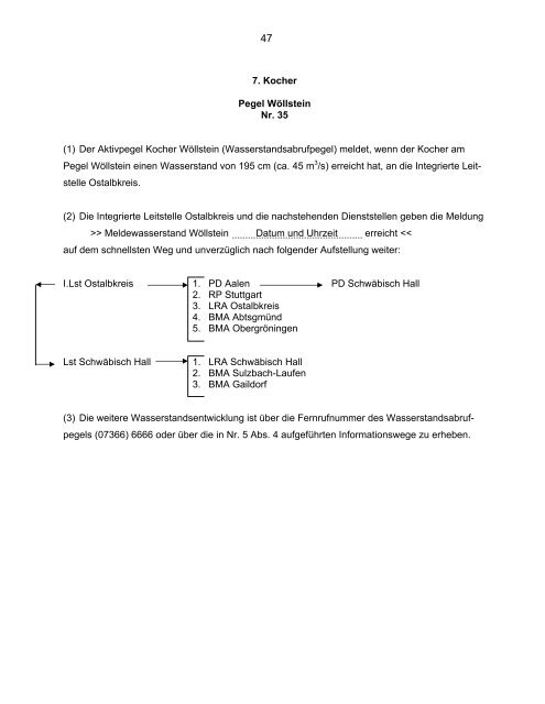 Hochwassermeldeordnung - HMO - Baden WÃƒÂ¼rttemberg