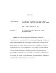 Patterns of Speaking Valve Use During Feeding and ... - Passy-Muir