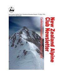 New Zealand Alpine Club, Canterbury/Westland Section. PO Box ...