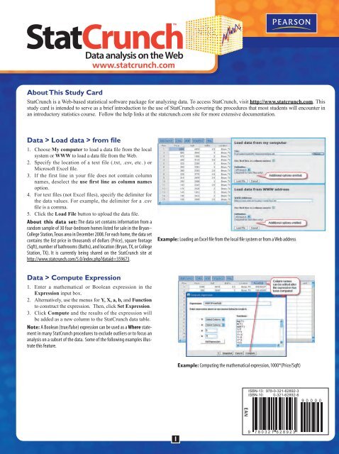 Stat Crunch - Napa Valley College