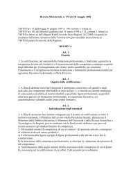 Decreto Ministeriale n. 174 del 31 maggio 2001 VISTO l'art. 17 della ...