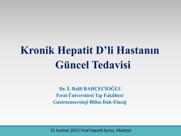 Kronik hepatit D'li hastanÄ±n gÃ¼ncel tedavisi - VHSD