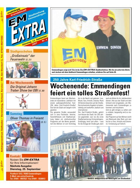 Wochenende: Emmendingen feiert ein tolles StraÃŸenfest! - rt-extra1.de