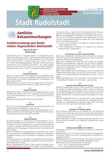 Amtsblatt Passierscheine für TFF - Rudolstadt