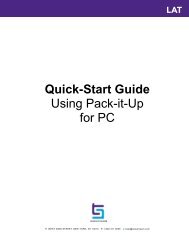 Quick-Start Guide Using Pack-it-Up for PC