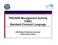 Privacy Contract Language Overview - TMA Privacy Office ... - Tricare