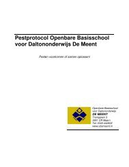 Pestprotocol Openbare Basisschool voor Daltononderwijs De Meent