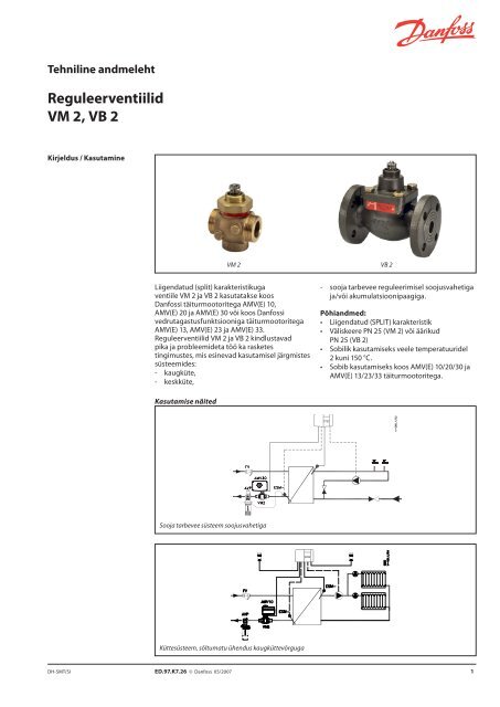 Reguleerventiilid VM 2, VB 2 - Danfoss